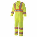 Pioneer Hi-Vis Polyester Knit Traffic Safety Coverall, Yellow/Green, 5XL V1070160U-5XL